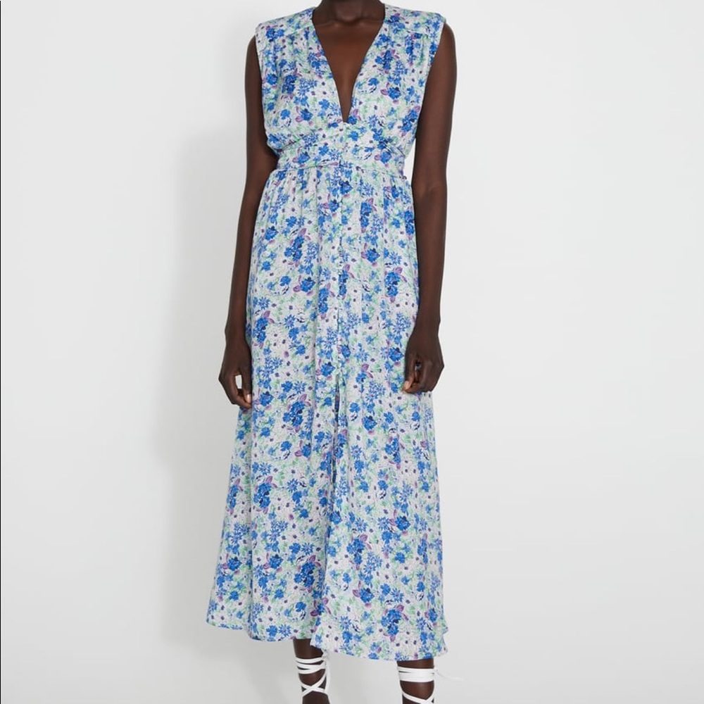 Zara Printed Midi Dress